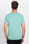Erkek Slim Fit Dar Kesim %100 Pamuk Yumuşak Dokulu Yeşil Bisiklet Yaka Tişört