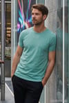 Unisex Slim Fit Dar Kesim %100 Pamuk Yumuşak Dokulu Yeşil Bisiklet Yaka Tişört