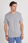 Unisex 5'li Paket Siyah-Beyaz-Haki-Bordo-Vizon Slim Fit Dar Kesim %100 Pamuk Bisiklet Yaka Tişört