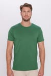 Unisex 5'li Paket Lacivert-Beyaz-Yeşil-Bordo-Turuncu Slim Fit Dar Kesim %100 Pamuk Bisiklet Yaka Tişört