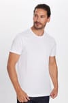 Unisex 5'li Paket Lacivert-Beyaz-Yeşil-Bordo-Turuncu Slim Fit Dar Kesim %100 Pamuk Bisiklet Yaka Tişört