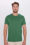 Unisex 3'lü Paket Siyah-Beyaz-Yeşil Slim Fit Dar Kesim %100 Pamuk Bisiklet Yaka Tişört