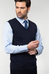 Slim Fit Dar Kesim V Yaka Kendinden Desenli Erkek Süveter