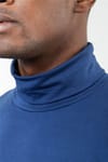 Slim Fit Dar Kesim Tam Balıkçı Yaka Düz İnce Erkek Sweatshirt