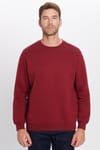Unisex Relax Fit Rahat Kesim Pamuklu Yumuşak Dokulu İçi Polarlı Basic Bordo Bisiklet Yaka Sweatshirt