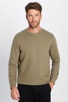 Unisex Relax Fit Rahat Kesim Pamuklu Yumuşak Dokulu İçi Polarlı Basic Yeşil Bisiklet Yaka Sweatshirt
