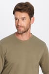 Unisex Relax Fit Rahat Kesim Pamuklu Yumuşak Dokulu İçi Polarlı Basic Yeşil Bisiklet Yaka Sweatshirt