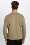 Unisex Relax Fit Rahat Kesim Pamuklu Yumuşak Dokulu İçi Polarlı Basic Yeşil Bisiklet Yaka Sweatshirt