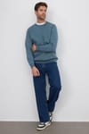 Unisex Relax Fit Rahat Kesim Pamuklu Yumuşak Dokulu İçi Polarlı Gri Bisiklet Yaka Sweatshirt