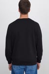 Unisex Relax Fit Rahat Kesim %100 Pamuk Basic Siyah Bisiklet Yaka Sweatshirt