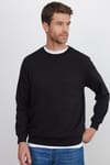 Unisex Relax Fit Rahat Kesim %100 Pamuk Basic Siyah Bisiklet Yaka Sweatshirt