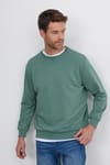 Unisex Relax Fit Rahat Kesim %100 Pamuk Basic Yeşil Bisiklet Yaka Sweatshirt