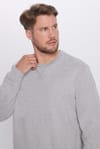 Unisex Relax Fit Rahat Kesim %100 Pamuk Basic Gri Bisiklet Yaka Sweatshirt
