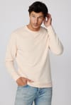 Pamuk Bisiklet Yaka Basic Ekru Unisex Sweatshirt