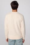Pamuk Bisiklet Yaka Basic Ekru Unisex Sweatshirt