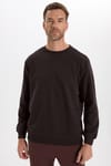 Unisex Oversize Geniş Kesim Pamuk Bisiklet Yaka Basic Sweatshirt