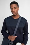 Pamuk Bisiklet Yaka Önü Parçalı Sweatshirt