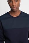 Pamuk Bisiklet Yaka Önü Parçalı Sweatshirt