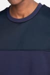 Pamuk Bisiklet Yaka Önü Parçalı Sweatshirt