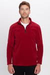 Unisex Standart Fit Rahat Kesim Tüylenme Yapmayan Soğuk Geçirmez  Bordo Dik Yaka Polar Sweatshirt