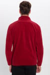 Unisex Standart Fit Rahat Kesim Tüylenme Yapmayan Soğuk Geçirmez  Bordo Dik Yaka Polar Sweatshirt