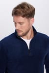 Unisex Standart Fit Rahat Kesim Soğuğa Karşı Dayanıklı Lacivert Dik Yaka Polar Sweatshirt