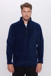 Unisex Standart Fit Rahat Kesim Soğuğa Karşı Dayanıklı Lacivert Dik Yaka Polar Sweatshirt