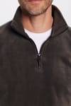 Unisex Standart Fit Tüylenmeye Karşı Dirençli Soğuğa Karşı Dayanıklı Füme Dik Bato Yaka Polar Sweatshirt