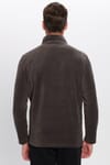 Unisex Standart Fit Tüylenmeye Karşı Dirençli Soğuğa Karşı Dayanıklı Füme Dik Bato Yaka Polar Sweatshirt