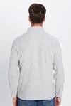 Erkek Standart Fit Rahat Kesim Tüylenme Yapmayan Soğuk Geçirmez Melanj Gri Dik Yaka Polar Sweatshirt