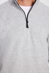 Erkek Standart Fit Rahat Kesim Tüylenme Yapmayan Soğuk Geçirmez Melanj Gri Dik Yaka Polar Sweatshirt