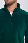 Erkek Dik Yaka Tüylenme Yapmayan Soğuk Geçirmez Standart Fit Rahat Kesim Polar Sweatshirt