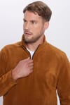 Erkek Dik Yaka Tüylenme Yapmayan Soğuk Geçirmez Standart Fit Rahat Kesim Polar Sweatshirt