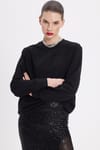 Kadın Oversize Geniş Kesim Pamuk Bisiklet Yaka Basic Sweatshirt