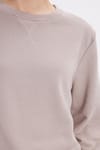 Kadın Oversize Geniş Kesim Pamuk Bisiklet Yaka Basic Sweatshirt