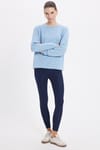 Kadın Oversize Geniş Kesim Pamuk Bisiklet Yaka Basic Sweatshirt
