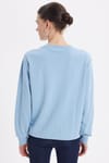 Kadın Oversize Geniş Kesim Pamuk Bisiklet Yaka Basic Sweatshirt