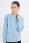 Kadın Oversize Geniş Kesim Pamuk Bisiklet Yaka Basic Sweatshirt