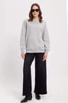 Kadın Oversize Geniş Kesim %100 Pamuk 3 İplik Bisiklet Yaka Basic Sweatshirt