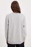 Kadın Oversize Geniş Kesim %100 Pamuk 3 İplik Bisiklet Yaka Basic Sweatshirt
