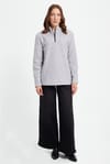 WOMAN POLAR HALF ZIPPER PLAIN ONL