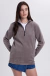 WOMAN POLAR HALF ZIPPER PLAIN ONL