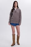 WOMAN POLAR HALF ZIPPER PLAIN ONL