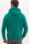 Unisex Oversize Geniş Kesim Pamuklu Yumuşak Dokulu İçi Polarlı Basic Yeşil Kapüşonlu Sweatshirt