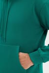 Unisex Oversize Geniş Kesim Pamuklu Yumuşak Dokulu İçi Polarlı Basic Yeşil Kapüşonlu Sweatshirt
