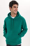 Unisex Oversize Geniş Kesim Pamuklu Yumuşak Dokulu İçi Polarlı Basic Yeşil Kapüşonlu Sweatshirt