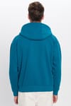 Unisex Oversize Geniş Kesim Pamuklu Yumuşak Dokulu İçi Polarlı Basic Petrol Kapüşonlu Sweatshirt
