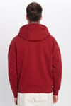 Unisex Oversize Geniş Kesim Pamuklu Yumuşak Dokulu İçi Polarlı Basic Bordo Kapüşonlu Sweatshirt