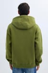 Unisex Oversize Geniş Kesim Pamuklu Yumuşak Dokulu İçi Polarlı Basic Yeşil Renk Kapüşonlu Sweatshirt
