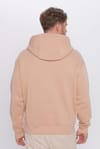 Unisex Oversize Geniş Kesim Pamuklu Yumuşak Dokulu İçi Polarlı Basic Vizon Renk Kapüşonlu Sweatshirt
